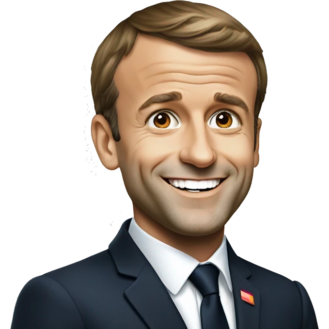 Emmanuel Macron smilling  emoji