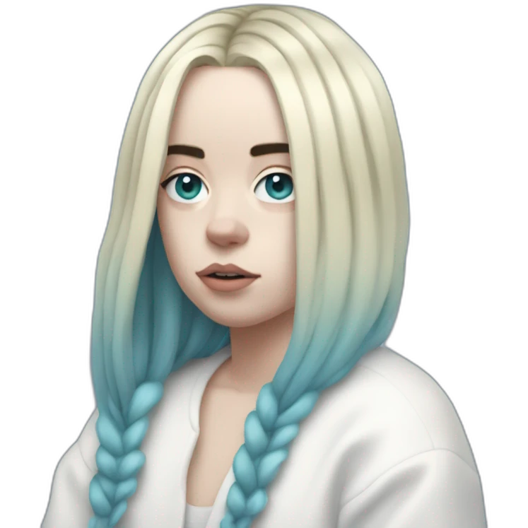 Billie eilish chanteuse cheveux bleu emoji