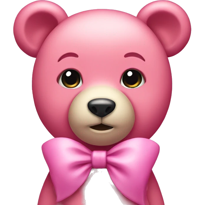 pink bear with pink bow emoji