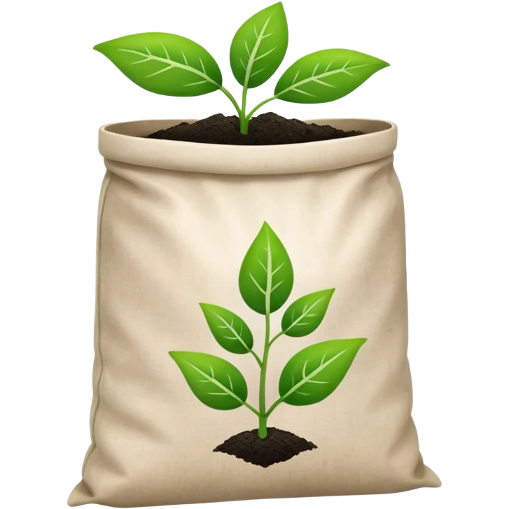 fertilizer bag with plant symbol emoji