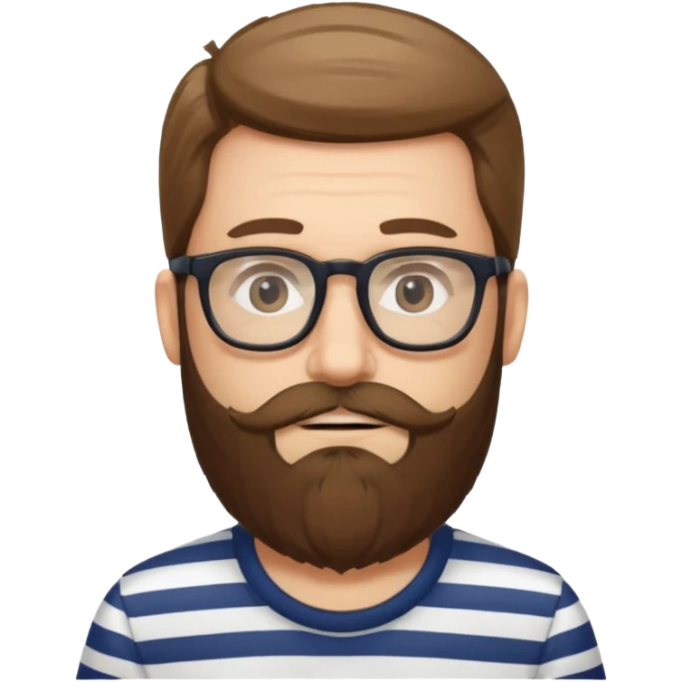 glasses man with long beard and striped shirt emoji