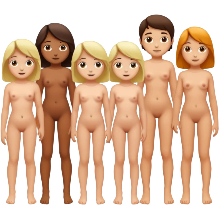 Naked girl full body medium tits kids in school and friends emoji