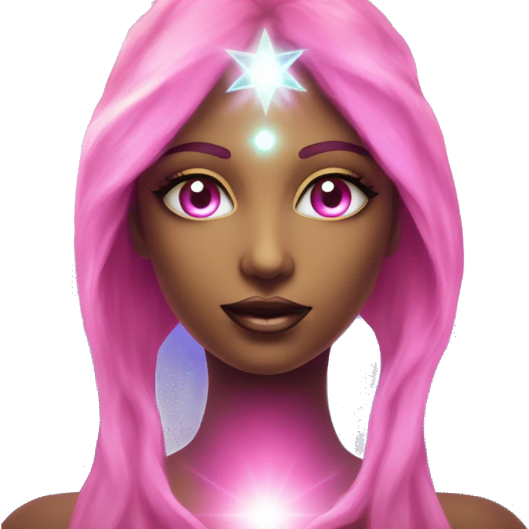 Pleiadian radiant glowing diva woman female third eye pink emoji