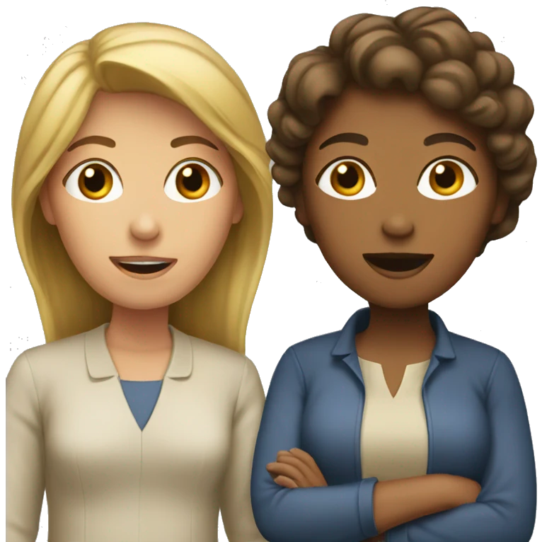 2 woman talking  emoji