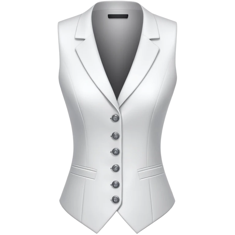 women's white formal vest with exactly 3 buttons, female tailored design emoji