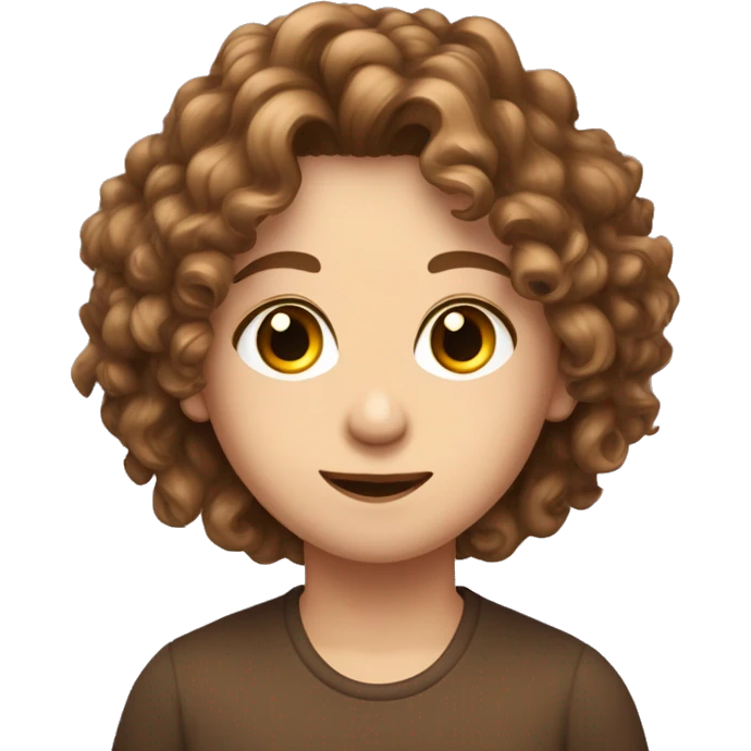 Junge mit Ziegenbart braune Haare und locken braune augen emoji