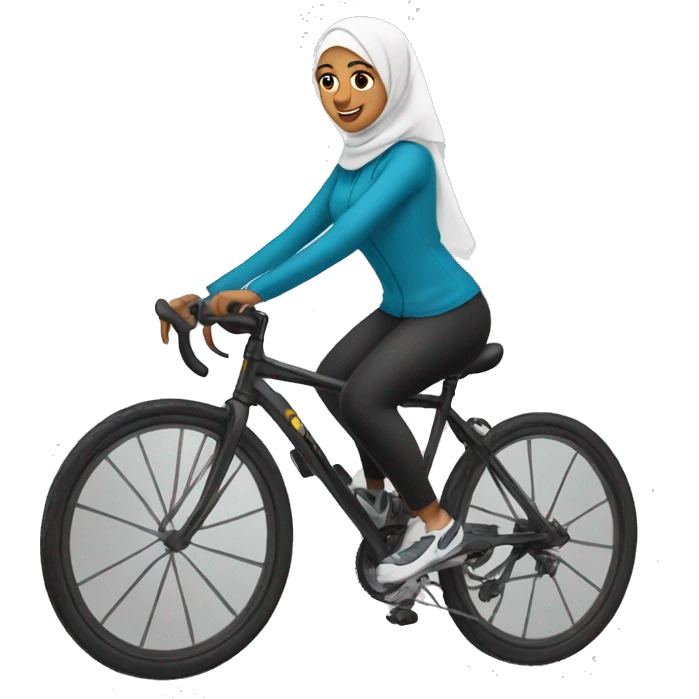 Hijabi-cyclist-instructor-on-bike emoji