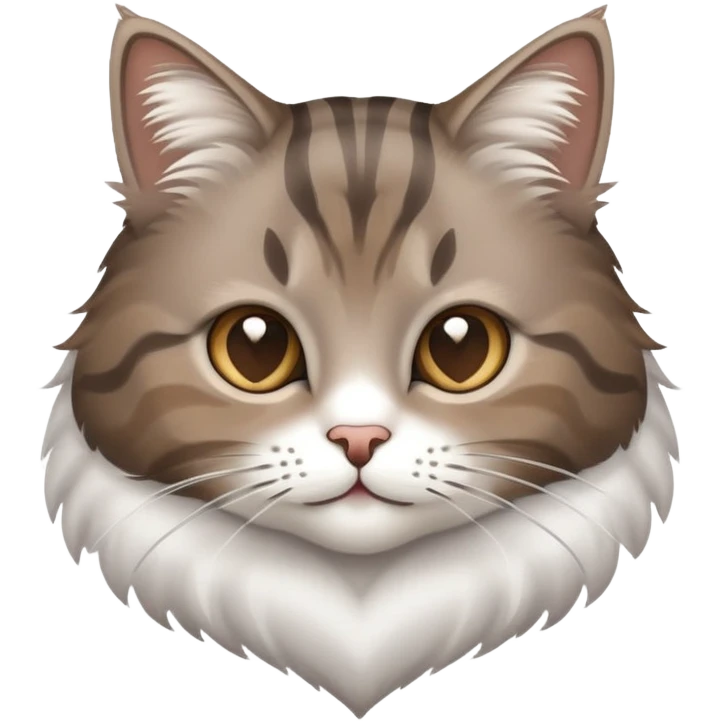 Grey Brown tabby cat and a white heart emoji