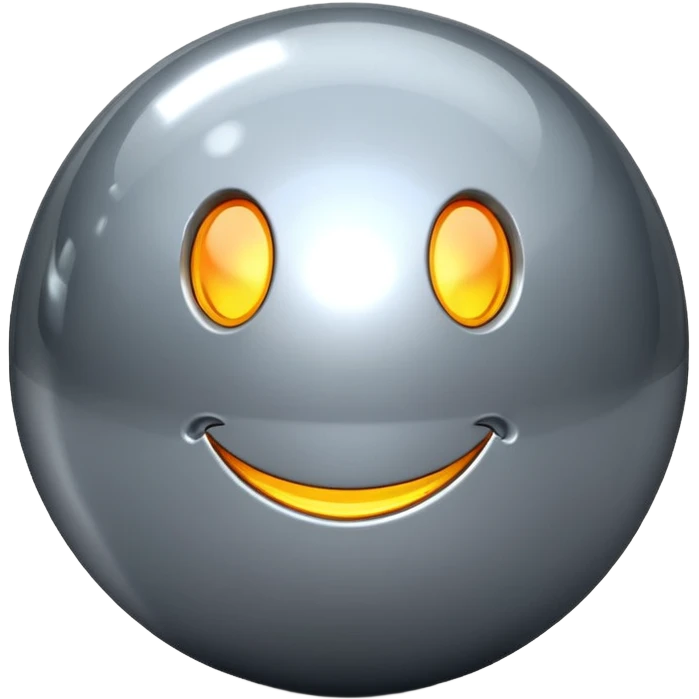 Shinny silver pinball ball emoji
