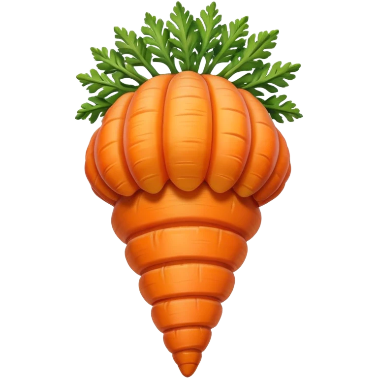 Create an emoji that is half carrot half sea shell emoji
