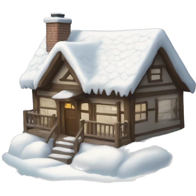 snow-covered cottage emoji