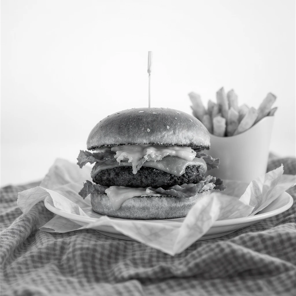 burger and fries emoji