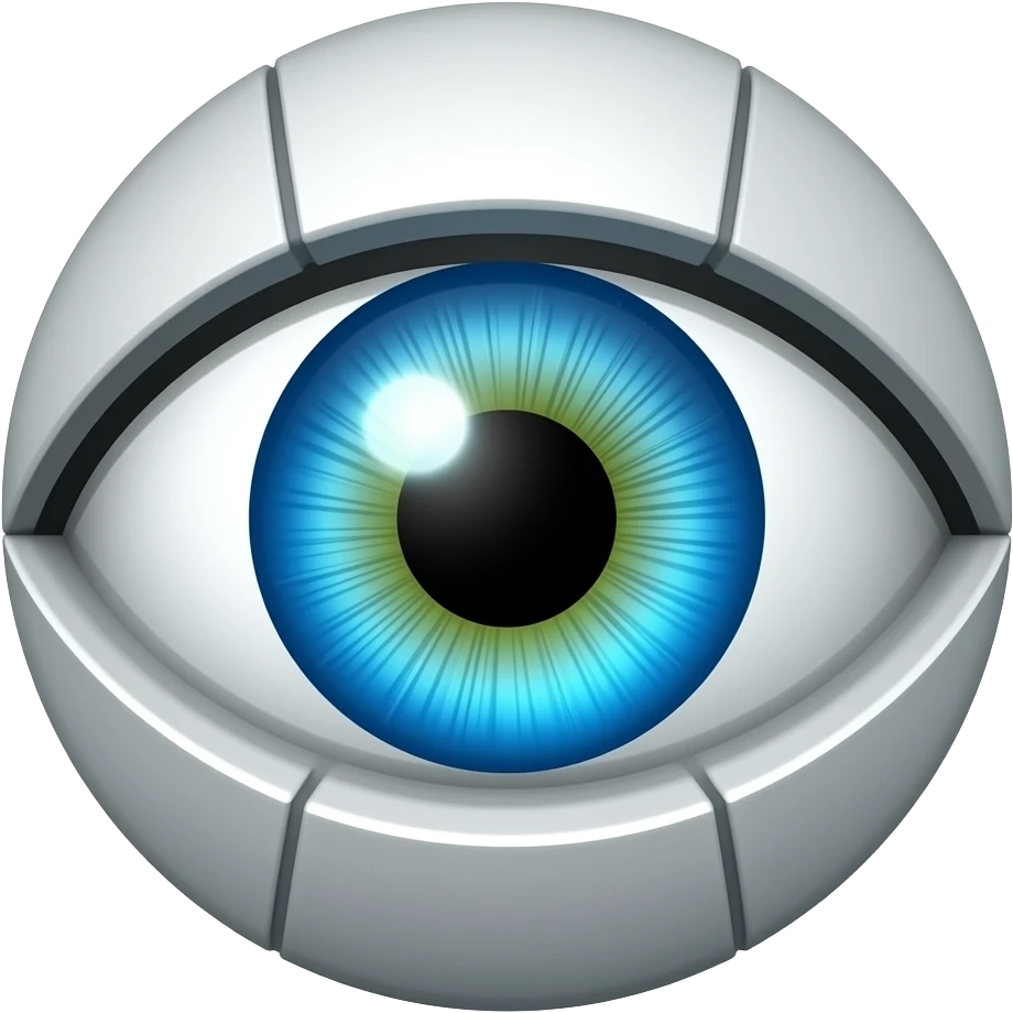 Un solo ojo de un robot  que el centro de el ojo se mire tecnologico y futurista emoji