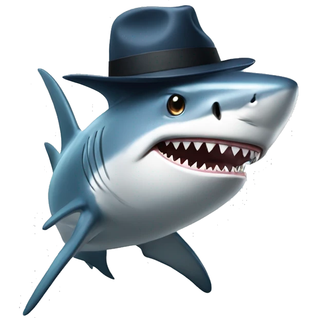 shark with hat emoji