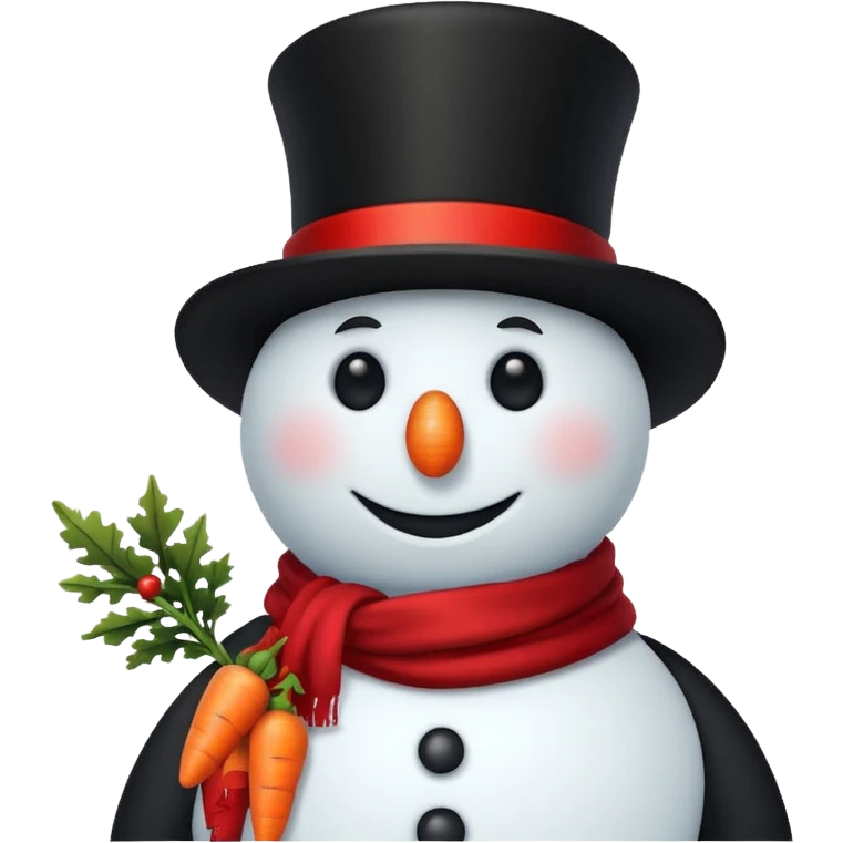 A classic snowman with carrot nose and coal smile. emoji