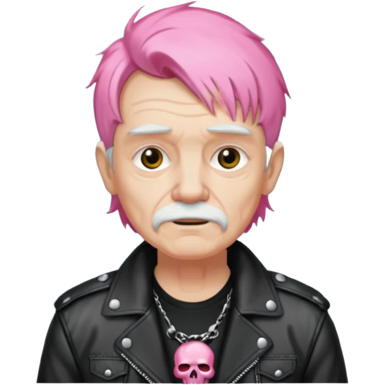 pink haired metalhead grandpa emoji