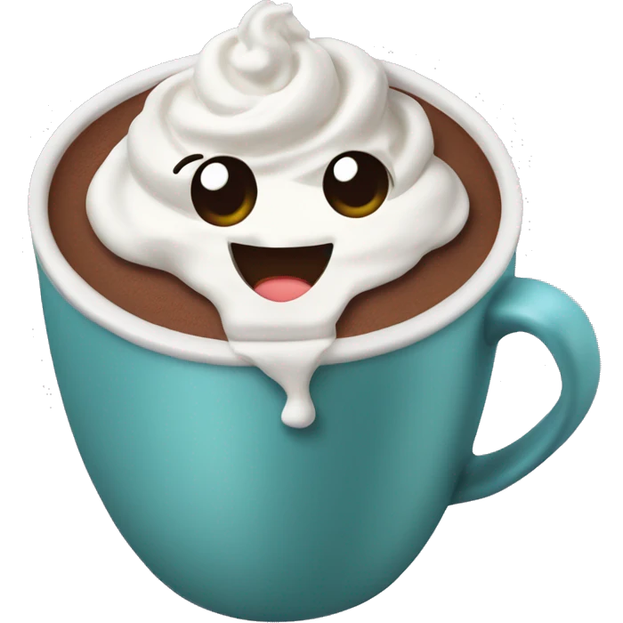 Hot cocoa with whipped cream emoji