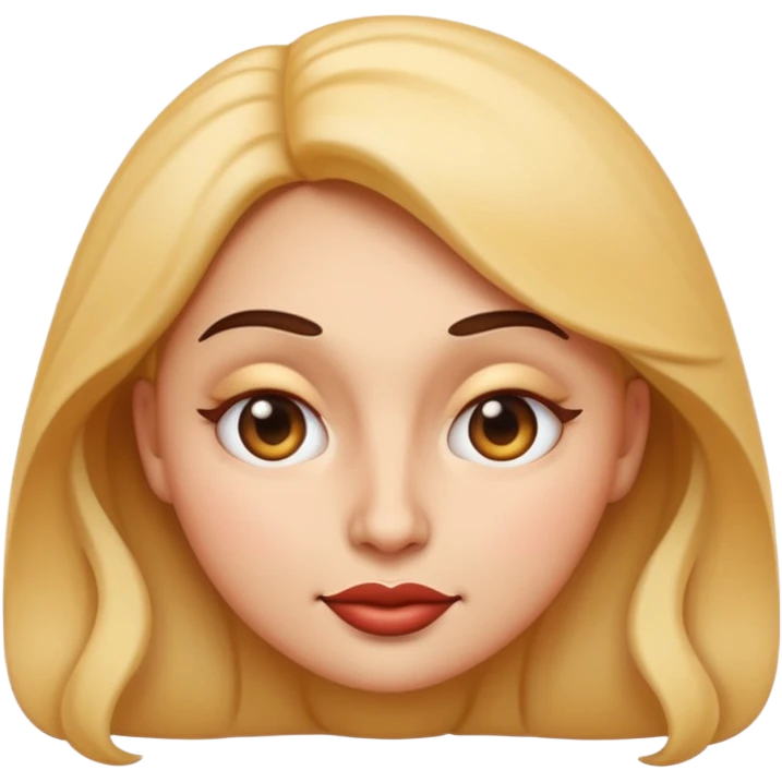 stylized emoji with an exaggerated curvy figure giving a side-eye, playful and confident attitude emoji