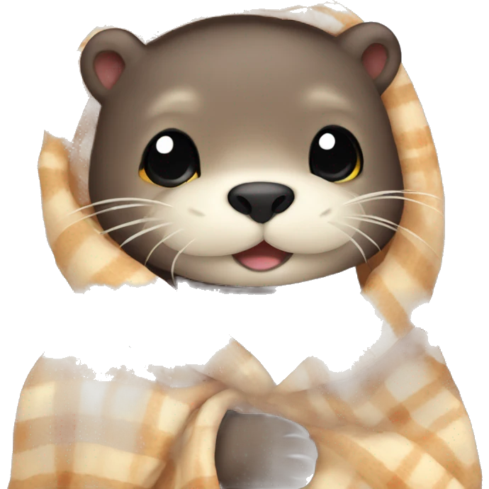 otter cozy in blanket emoji