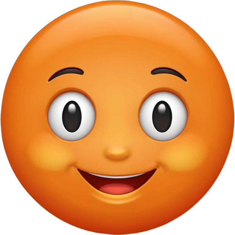 Orange with happy face emoji