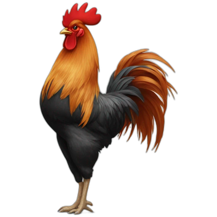 rooster with ponytail emoji