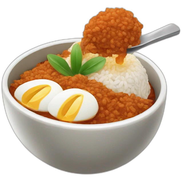 Nasi lemak with spoon emoji