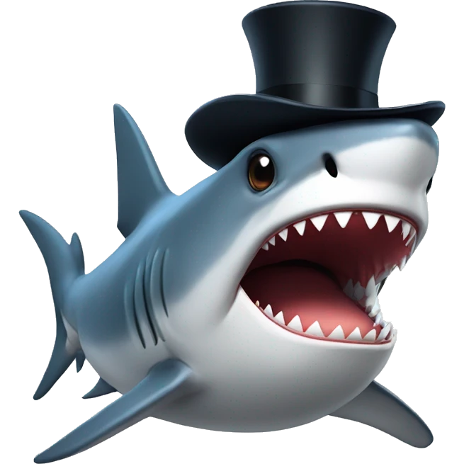 shark with tophat emoji