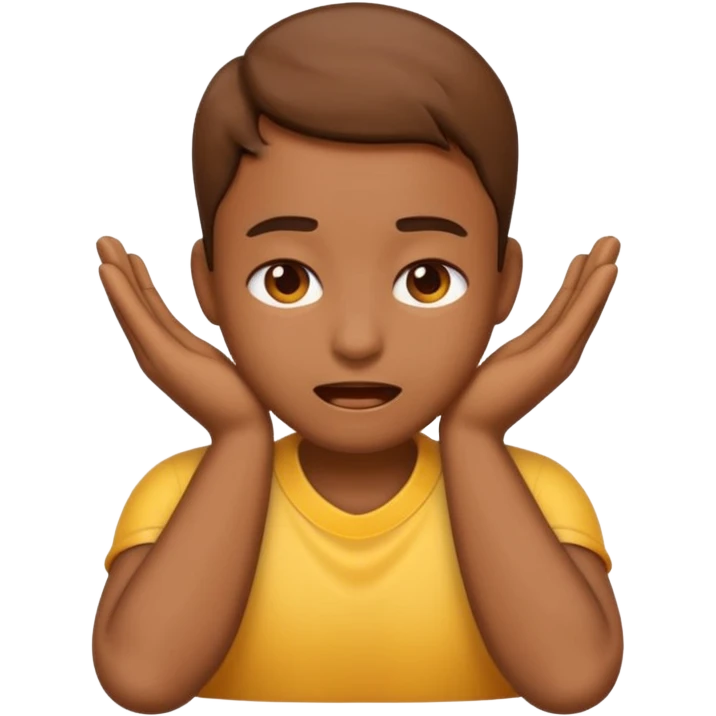 An emoji with hands on their neck and squeezing hard they looked stressedn emoji