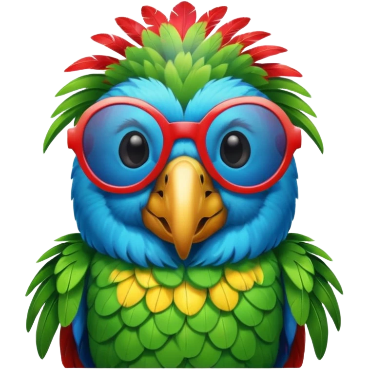 Parrot with shiny sunglasses emoji