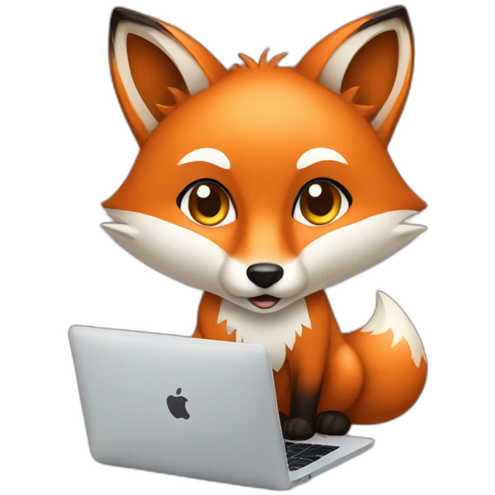 fox with a macbook emoji