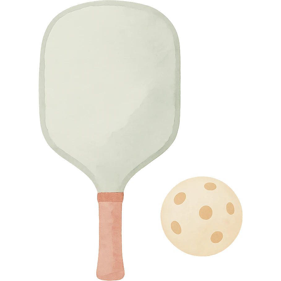 pickleball paddle watercolor art style emoji