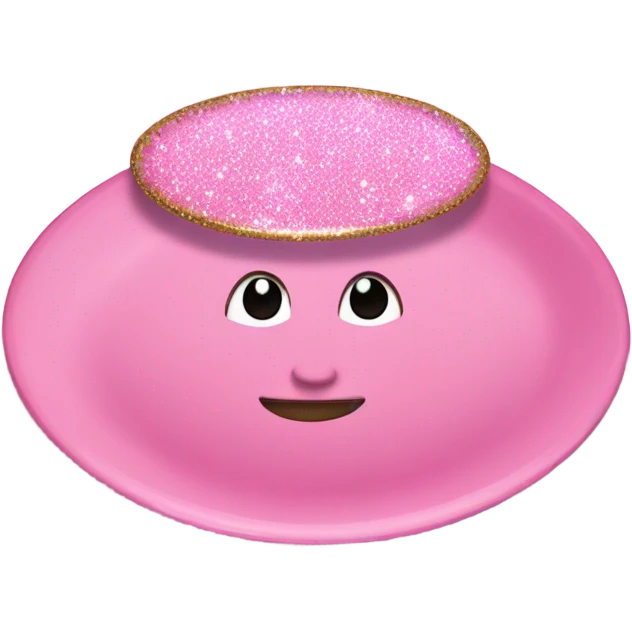Pink plate with glitter  emoji