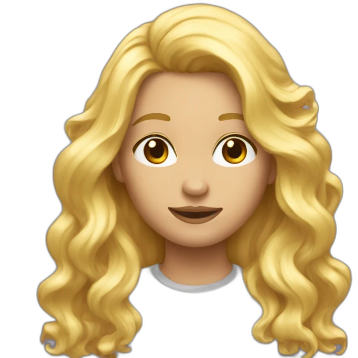 ado au cheveux blond et ondulé emoji
