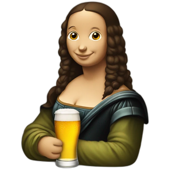 Mona lisa drinking beer emoji