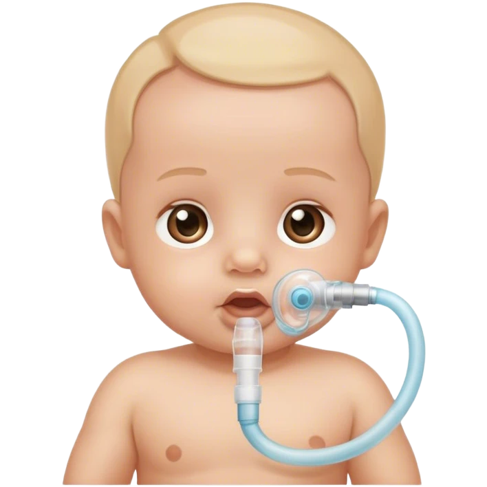 bebe pequeno com tubo para respirar emoji
