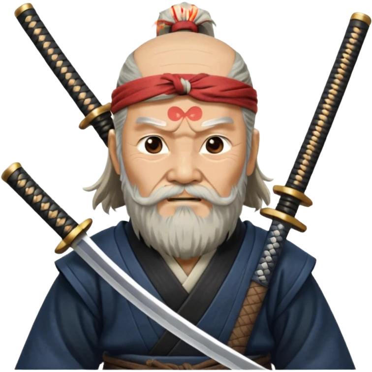 Elder samurai with beard polishing blade

































 emoji
