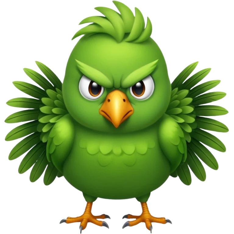 Green bird which is angry  emoji