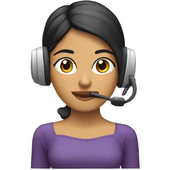 Chica morena con audífonos emoji