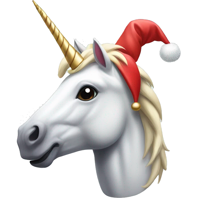 Unicorn with santa hat emoji