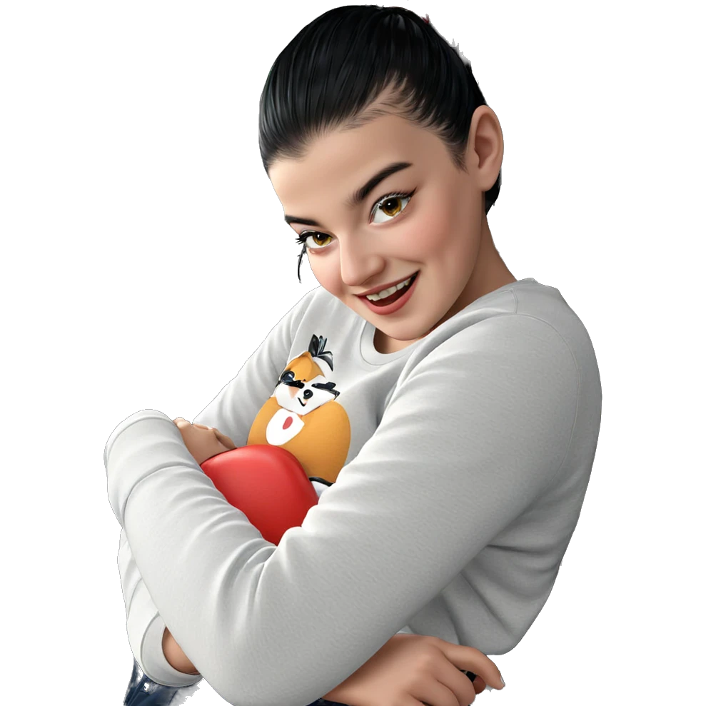 smiling girl with black hair emoji