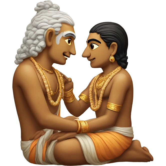 Daksha Prajapati receiving knowledge from Lord Brahma. emoji