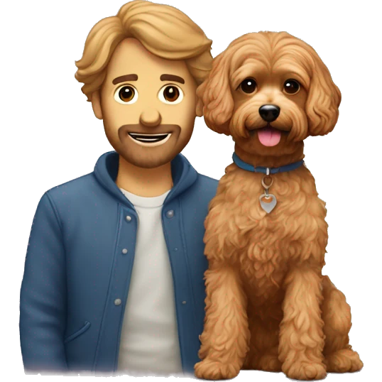 Cavapoo with man emoji