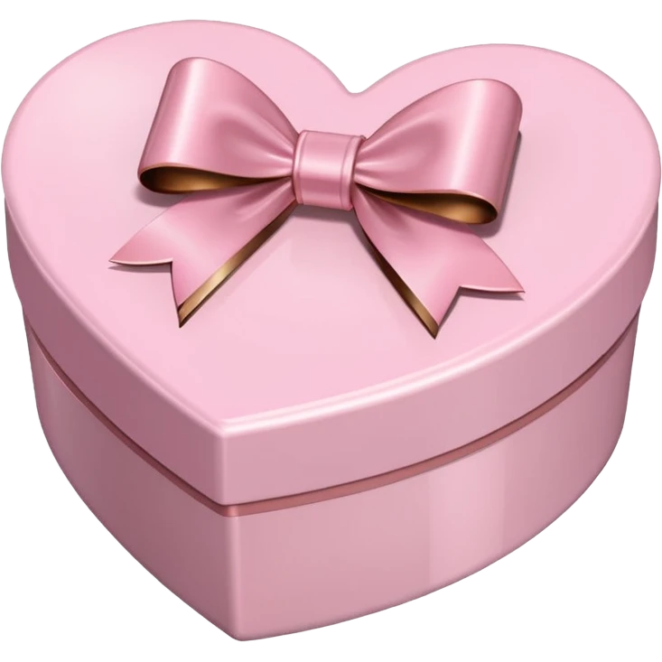 pale pink heart box, pale pink bow, filled with chocolates inside emoji