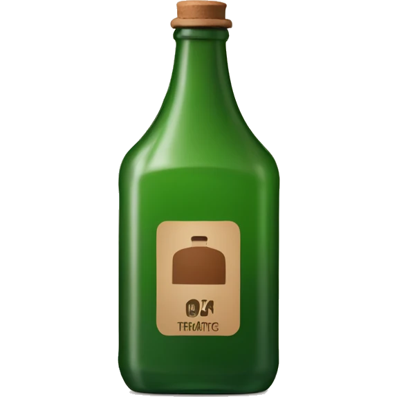 green square bottle with crok and brown label emoji