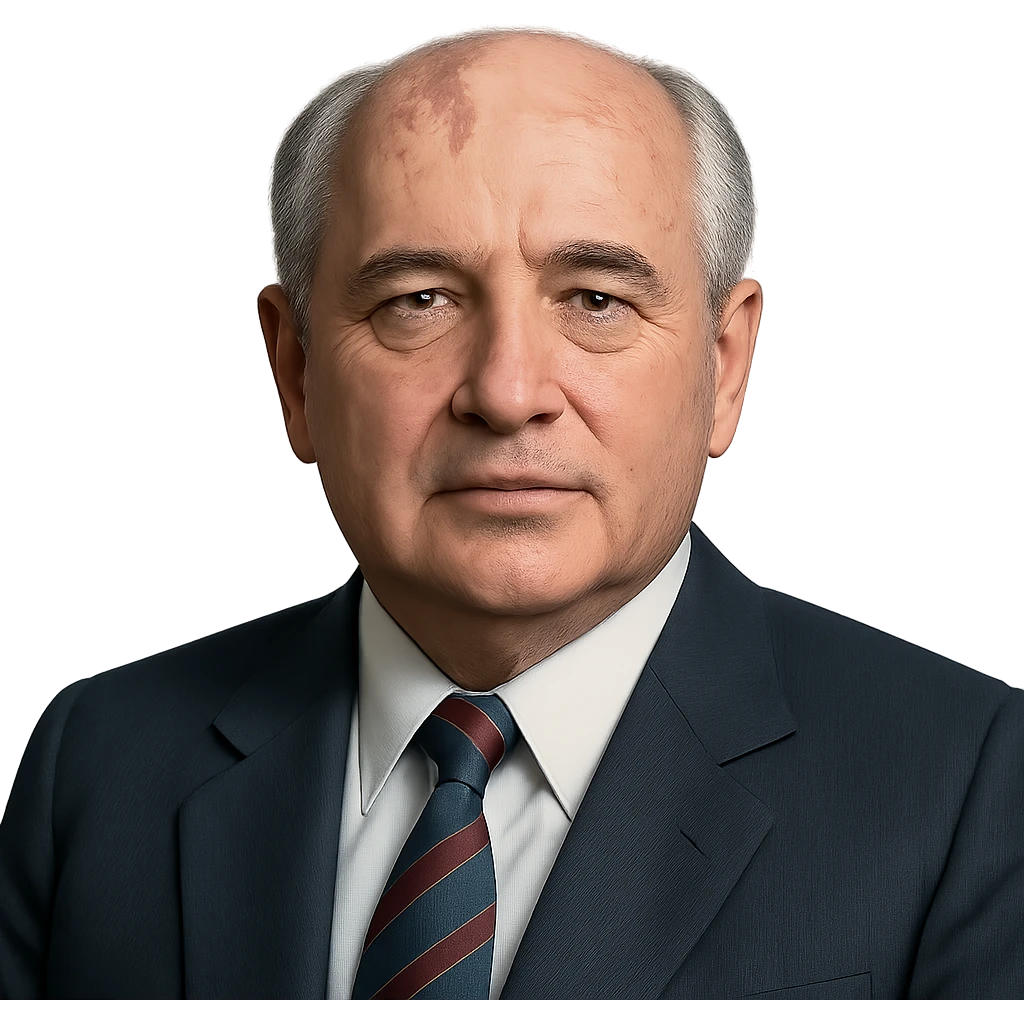 realistic icon of Mikhail Gorbachev, clean and focused, no background emoji