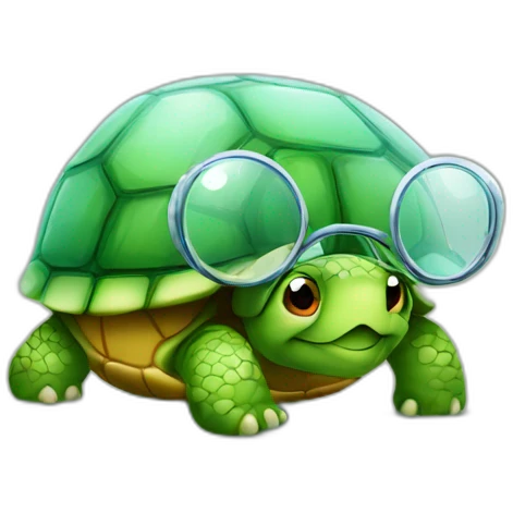 turtle with cooling glass emoji