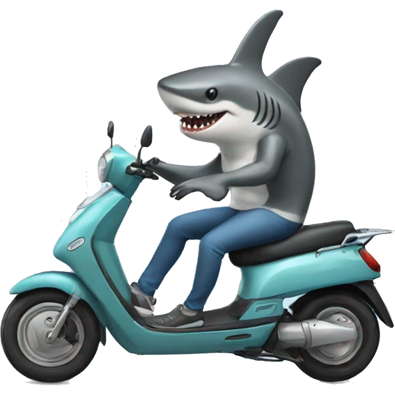 a shark on a scooter  emoji