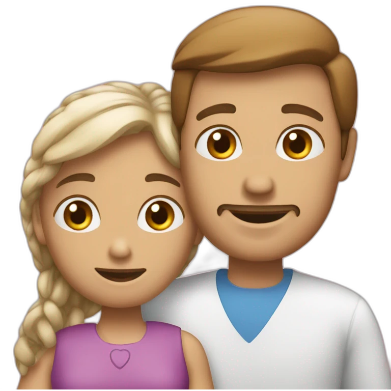 Un homme disant a une femme qui l'aime emoji