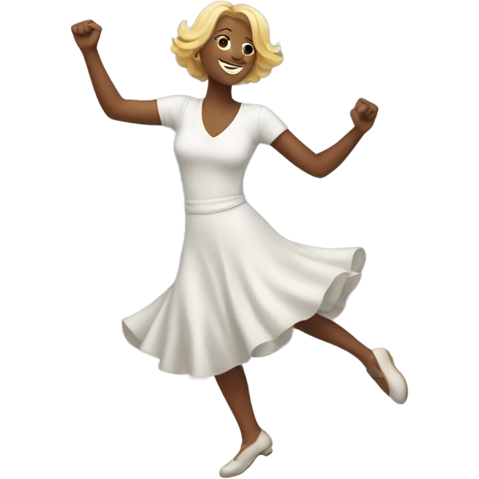 happy white woman dancing emoji