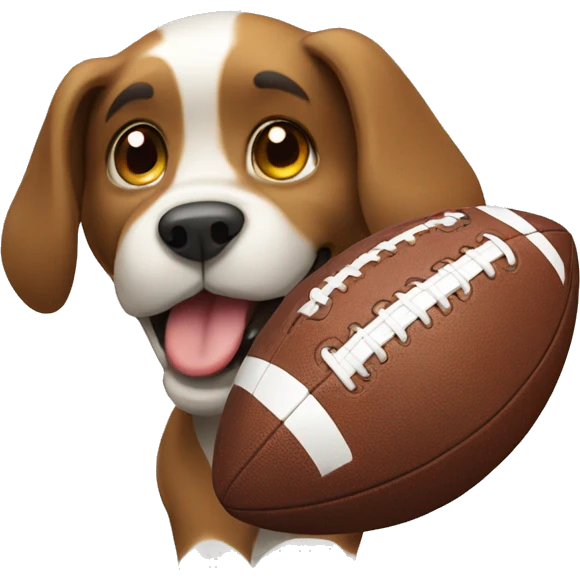 Dog playing football emoji